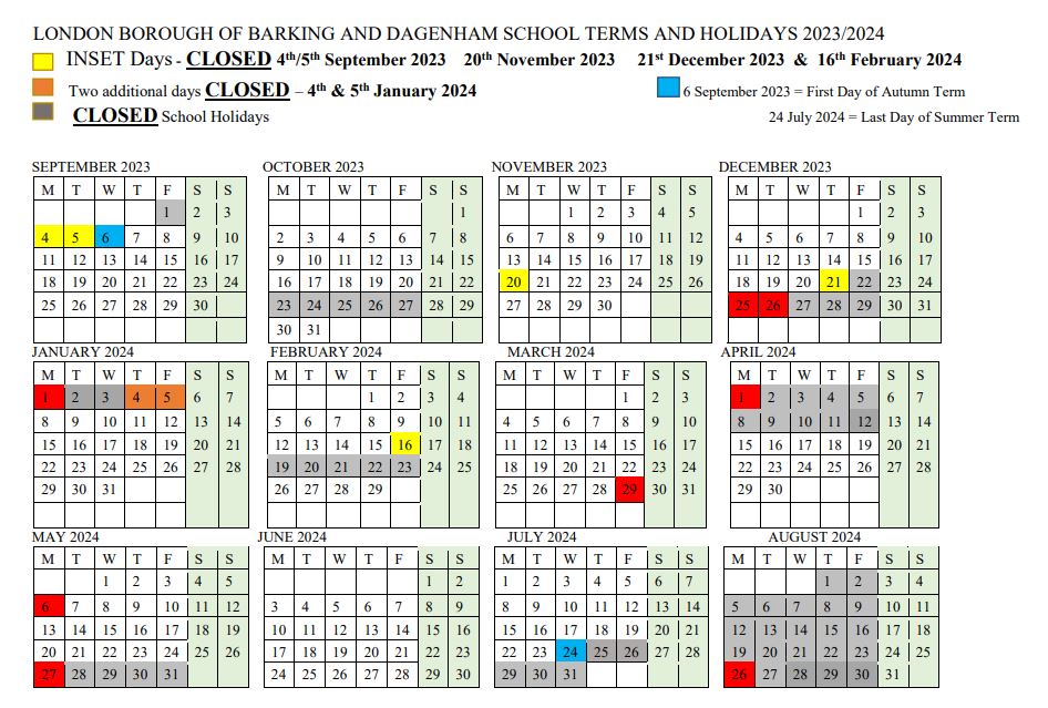 Calendar : Rush Green Primary School